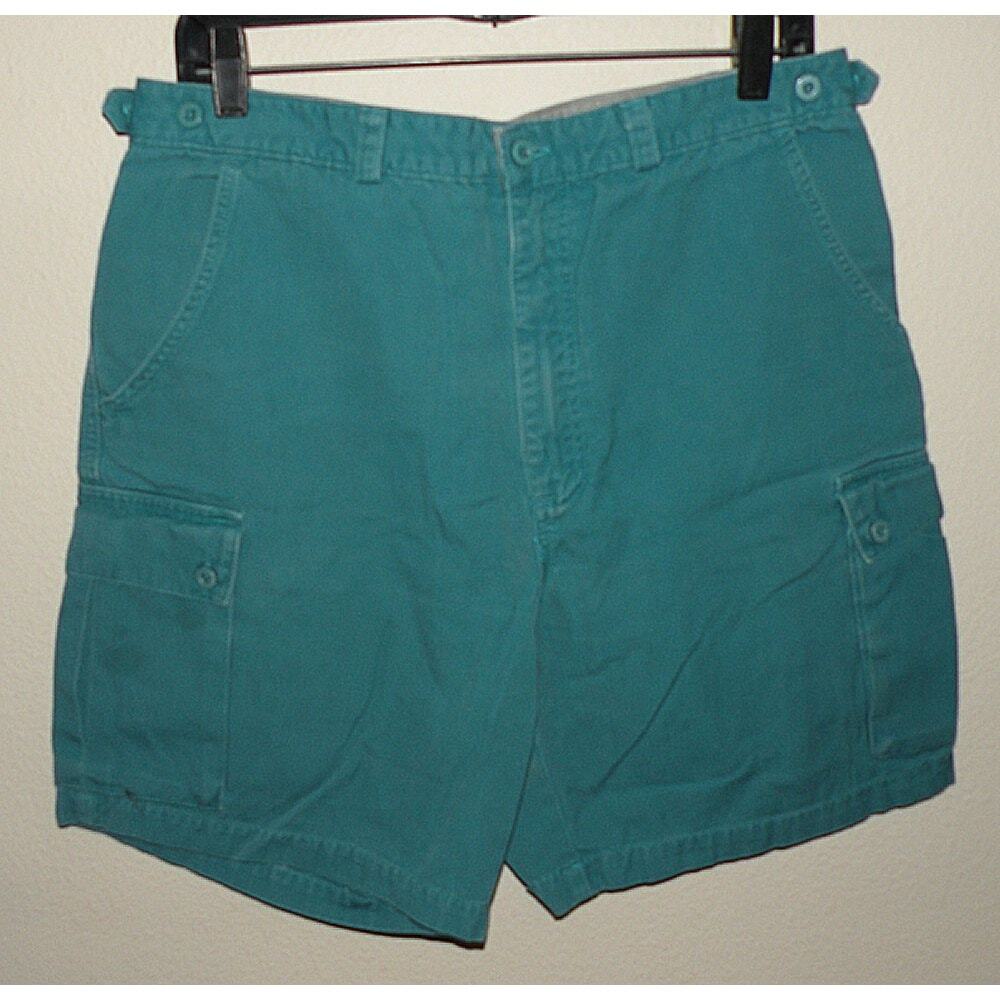 Vintage 90’s Columbia Men’s 34 Cargo Shorts Turquoise Blue 100% Cotton